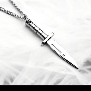 Stainless steel Dagger Pendant Necklace